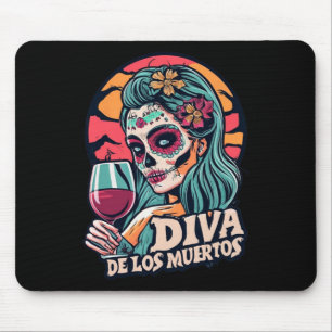 Diva De Los Muertos Damen Skelett Halloween Kostüm Mousepad
