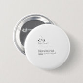 Diva Definition bedeutet Wörterbuch-Art-Dekoration Button (Vorne & Hinten)