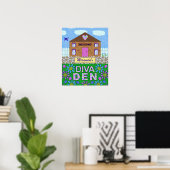 Diva Den Woman Cave Garden Hütte Personalisierter  Poster (Heimbüro)