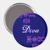 Diva Designer Name I Magnet (Vorderseite/Rückseite)