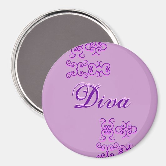 Diva Designer Name II Magnet (Vorderseite/Rückseite)