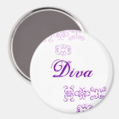 Diva Designer Name III Magnet (Vorderseite/Rückseite)