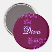 Diva Designer Name IV Magnet (Vorderseite/Rückseite)