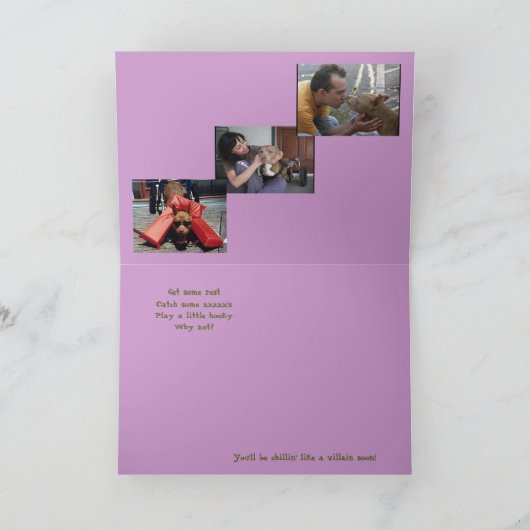 DIVA DOG "Feel better bald!" Grußkarte Karte (Innenseite)