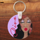 "DIVA ein Wort mit vier Buchstaben.." Afrikanisch- Schlüsselanhänger (Vorderseite)