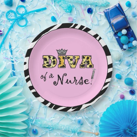 "DIVA einer Krankenschwester!" Pappteller (Party)