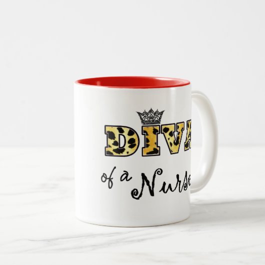 "DIVA einer Krankenschwester!" Zwei-Tone-Tasse Zweifarbige Tasse (VorderseiteRechts)