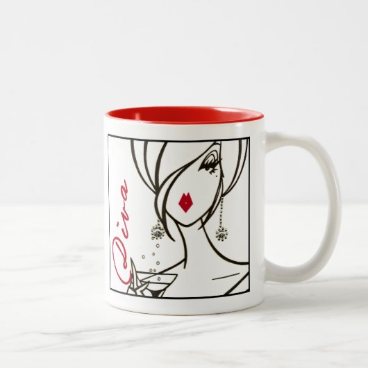 "DIVA" einer Tasse! Zwei-Tone-Kaffee-Tasse Zweifarbige Tasse (Rechts)