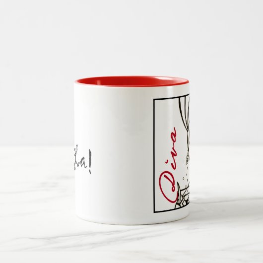 "DIVA" einer Tasse! Zwei-Tone-Kaffee-Tasse Zweifarbige Tasse (Mittel)