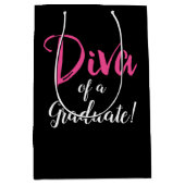 "DIVA eines Absolventen!" Mittlere Geschenktüte (Vorderseite)