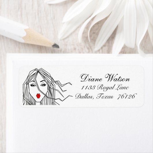 Diva eines Adressenlabels (Insitu)