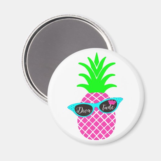 Diva eines Ananas! Magnet (Vorderseite/Rückseite)