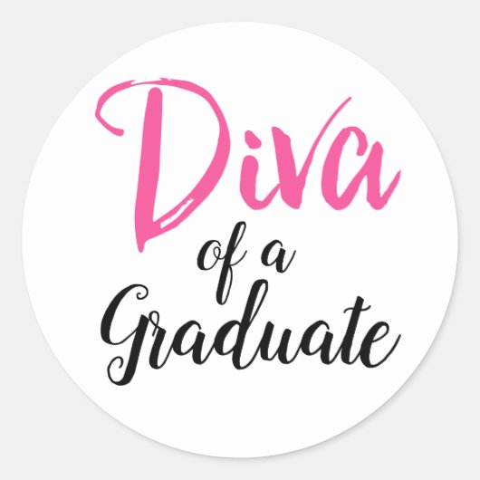"DIVA eines Graduates" Runder Aufkleber (Vorderseite)