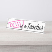 "DIVA" eines Lehrers Schreibtischnamensplakette (Vorderseite )