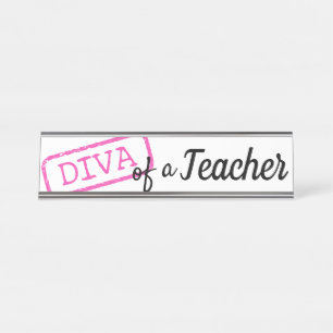 "DIVA" eines Lehrers Schreibtischnamensplakette