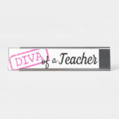 "DIVA" eines Lehrers Schreibtischnamensplakette (Vorderseite )