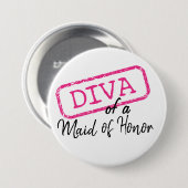 "DIVA" eines Pinback-Buttons der Trauzeugin Button (Vorne & Hinten)