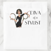 DIVA eines Stylist Labels Rechteckiger Aufkleber (Tasche)