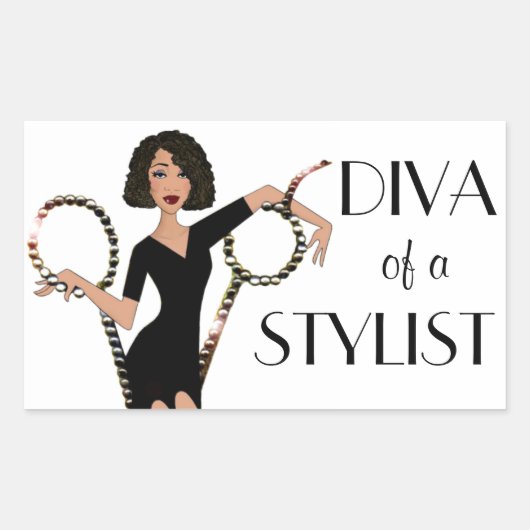 DIVA eines Stylist Labels Rechteckiger Aufkleber (Vorderseite)