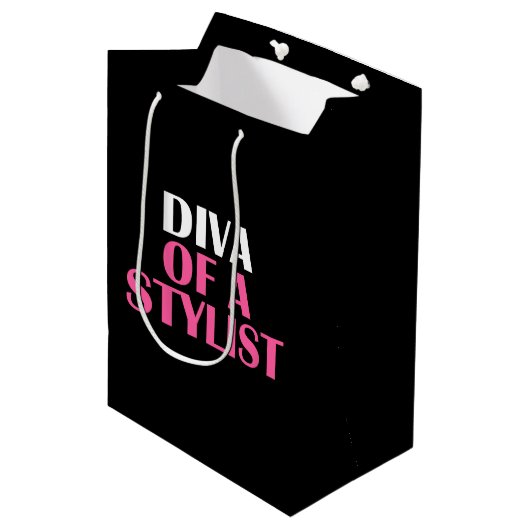 "DIVA EINES STYLISTEN" MITTLERE GESCHENKTÜTE (Vorderseite Schrägansicht)