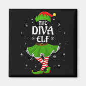 Diva Elf Christmas Family Girls Elf Squad Xm Magnet (Vorne)