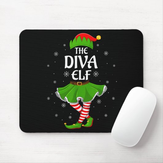 Diva Elf Christmas Family Girls Elf Squad Xm Mousepad (Mit Mouse)