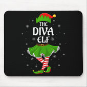 Diva Elf Christmas Family Girls Elf Squad Xm Mousepad (Vorne)