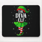 Diva Elf Christmas Girls Women Elf Squad Xmas Fami Mousepad (Vorne)