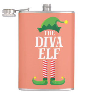 Diva Elf Matching Family Group Weihnachts-Party Flachmann