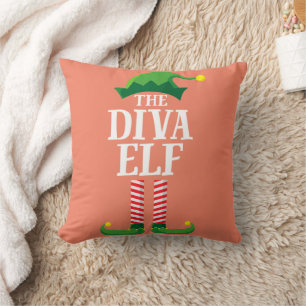 Diva Elf Matching Family Group Weihnachts-Party Kissen