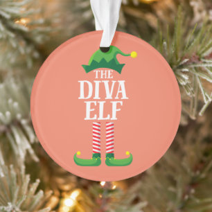 Diva Elf Matching Family Group Weihnachts-Party Ornament