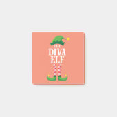 Diva Elf Matching Family Group Weihnachts-Party Post-it Klebezettel (Vorderseite)