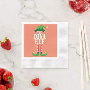 Diva Elf Matching Family Group Weihnachts-Party Serviette