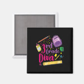 Diva erster Schultag Mädchen Kleidung Gi Magnet (Vorderseite/Rückseite)