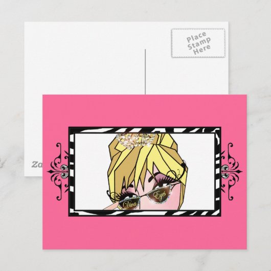 "Diva Eyes" Lashes und Daueraufnahmen Postkarte (Vorne/Hinten)