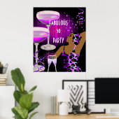 Diva Fabulous 50 LADY Lila Pink Champagne Poster (Heimbüro)