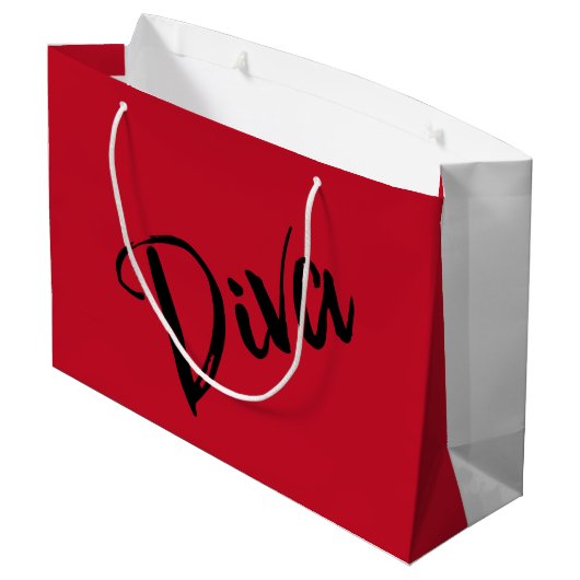 ‚Diva Fabulous‘ Große Geschenktüte (Rückseite Schrägansicht)