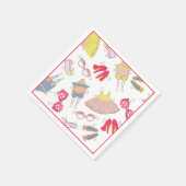 Diva Fashion Stilettos Watercolor Party Paper Plat Serviette (Ecke)