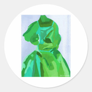 Diva Fashionista im Sommer Runder Aufkleber