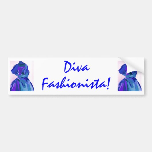 Diva Fashionista in blau I Autoaufkleber (Vorne)