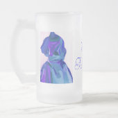 Diva Fashionista in blau I Mattglas Bierglas (Links)