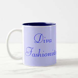 Diva Fashionista in blau I Zweifarbige Tasse