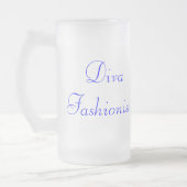 Diva Fashionista in blau Mattglas Bierglas (Links)