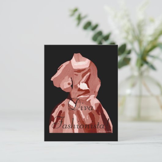 Diva Fashionista in neutraler Postkarte (Stehend Vorderseite)