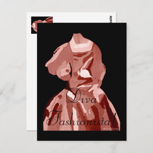 Diva Fashionista in neutraler Postkarte (Vorne/Hinten)