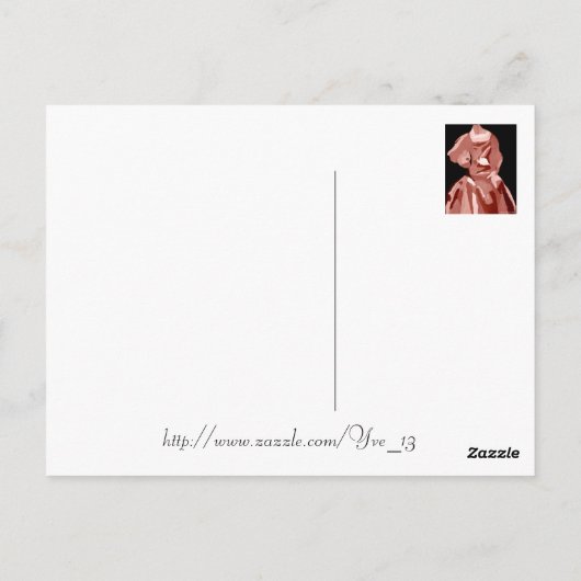 Diva Fashionista in neutraler Postkarte (Rückseite)