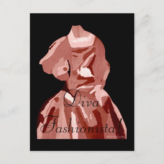 Diva Fashionista in neutraler Postkarte (Vorderseite)