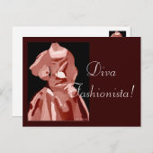 Diva Fashionista in neutraler Postkarte (Vorne/Hinten)
