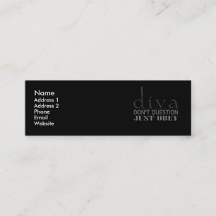 Diva: Fragen Sie nicht Mini Visitenkarte