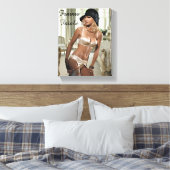 Diva, Frau der 1920er Jahre - Rauchen und Waffen Leinwanddruck (Insitu (Schlafzimmer))